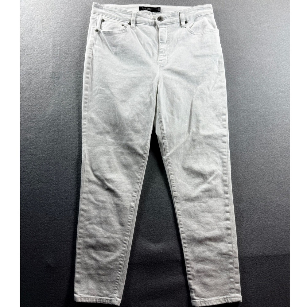 Lauren Ralph Lauren Jeans Women 10 White Mid Rise Straight Leg 33x26